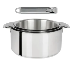 Lot de 3 Casseroles Mutine poignée amovible avec 1 poignée Zenith INCLUSE - CRISTEL