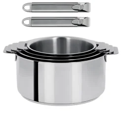 Lot de 4 Casseroles Mutine poignée amovible avec 2 poignées Zenith INCLUSES - CRISTEL
