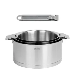 Lot de 3 Casseroles STRATE poignée ZENITH amovible OFFERTE - CRISTEL
