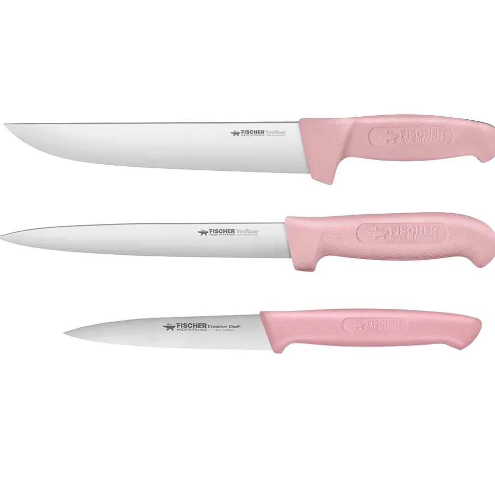 Lot de 3 couteaux de cuisine Rose - FISCHER