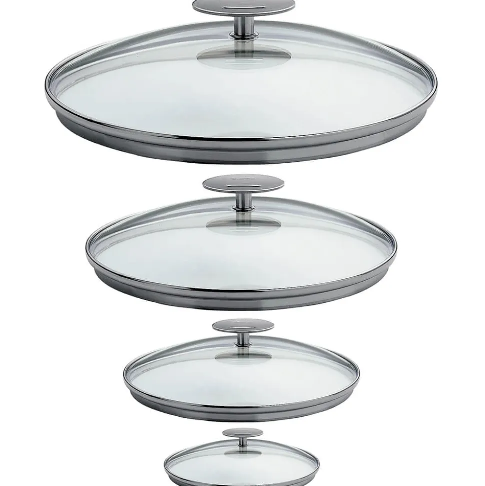 Lot de 4 Couvercles en verre bombé Platine - CRISTEL