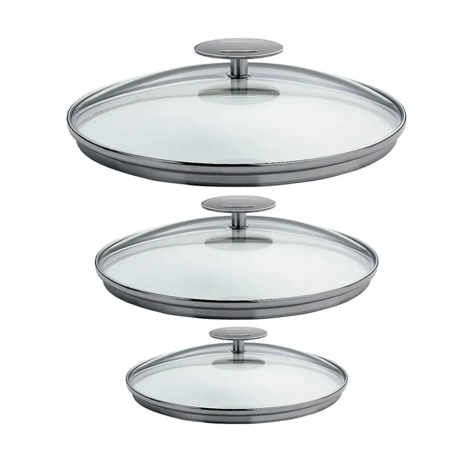 Lot de 3 Couvercles en verre bombé Platine - CRISTEL