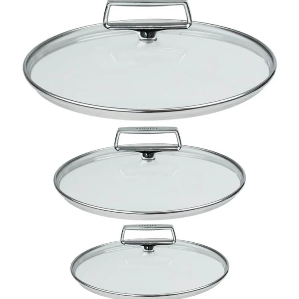 Lot de 3 Couvercles en verre bombé Castel'Pro - CRISTEL