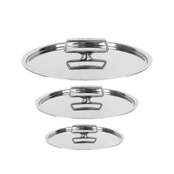 Lot de 3 Couvercles inox brillant Castel'Pro - CRISTEL