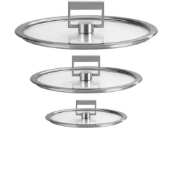 Lot de 3 Couvercles plat Strate poignée fixe - CRISTEL