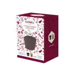 Lot de 6 moules à Dariole et Baba anti-adhérents - GOBEL