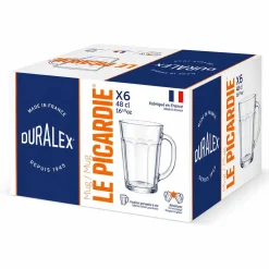 Lot de 6 Mugs Transparent 48 cl PICARDIE - DURALEX