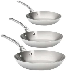 Lot de 3 Poêles Affinity Inox - de BUYER
