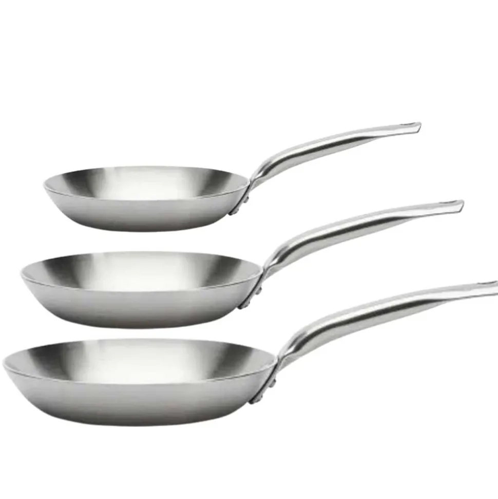 Lot de 3 Poêles Alchimy Inox - de BUYER