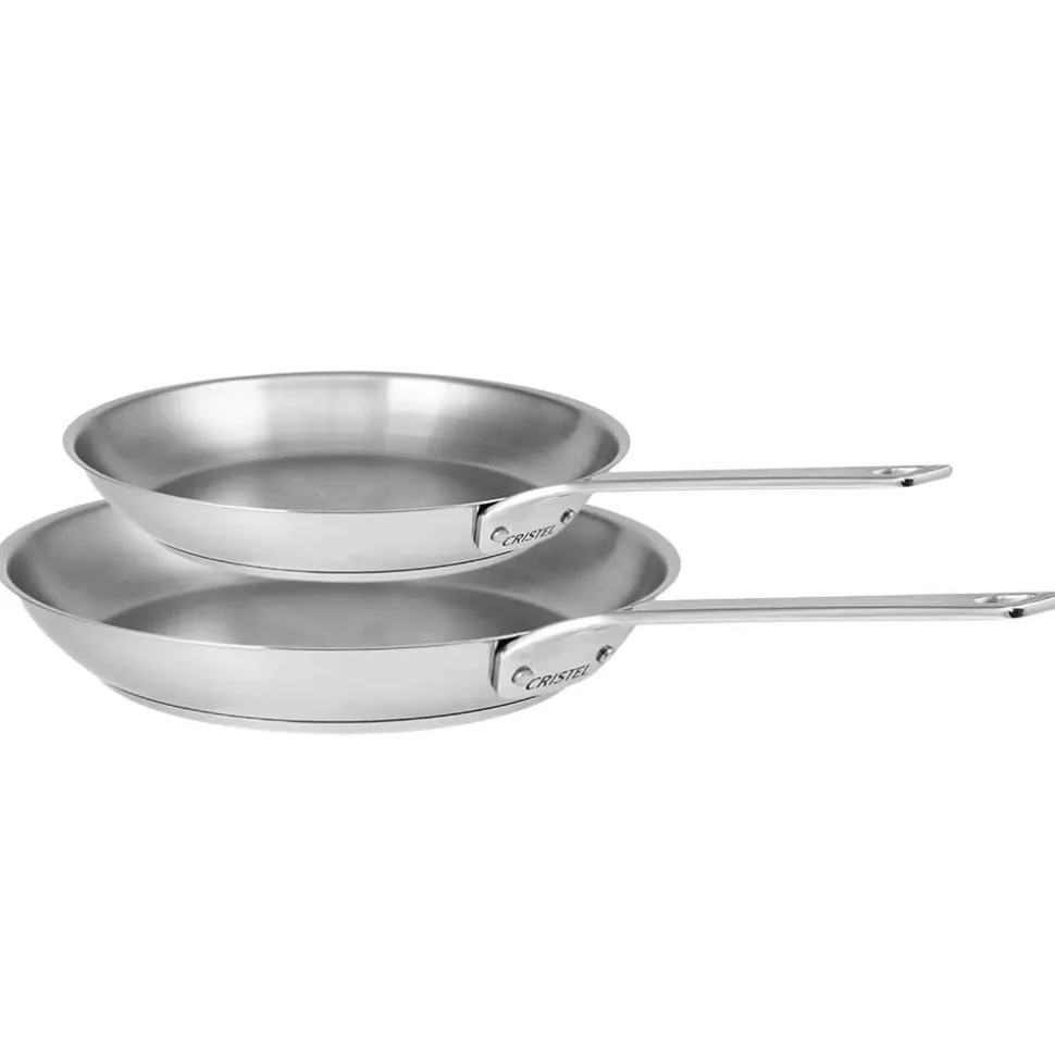 Lot de 2 poêles Inox Brossé 1826 - CRISTEL