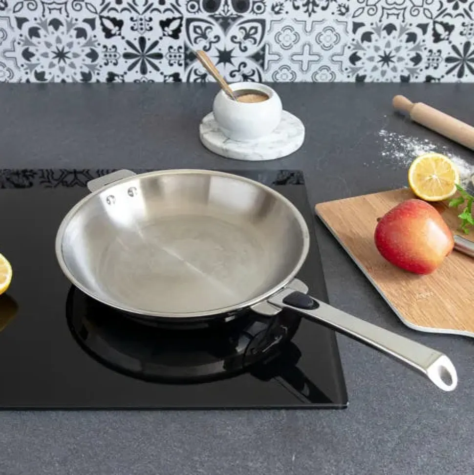 Lot de 3 Poêles inox Casteline poignée amovible OFFERTE - CRISTEL