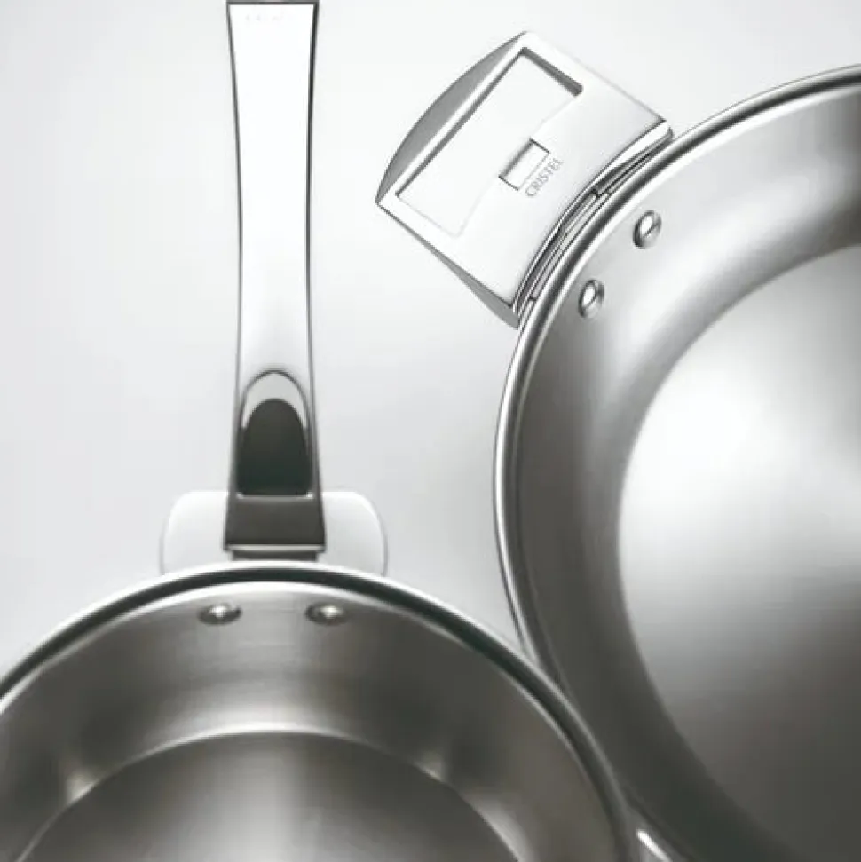Lot de 3 Poêles inox Casteline poignée amovible OFFERTE - CRISTEL