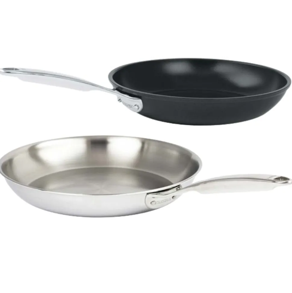 Lot de 2 Poêles inox et céramique CASTEL'PRO - CRISTEL