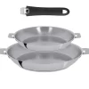 Lot de 2 Poêles inox Mutine poignée amovible OFFERTE - CRISTEL