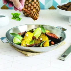 Lot de 3 Poêles inox STRATE avec poignée OFFERTE - CRISTEL