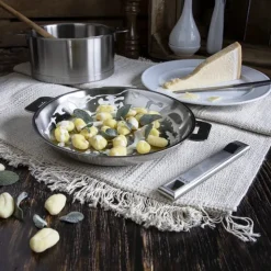 Lot de 3 Poêles inox STRATE avec poignée OFFERTE - CRISTEL