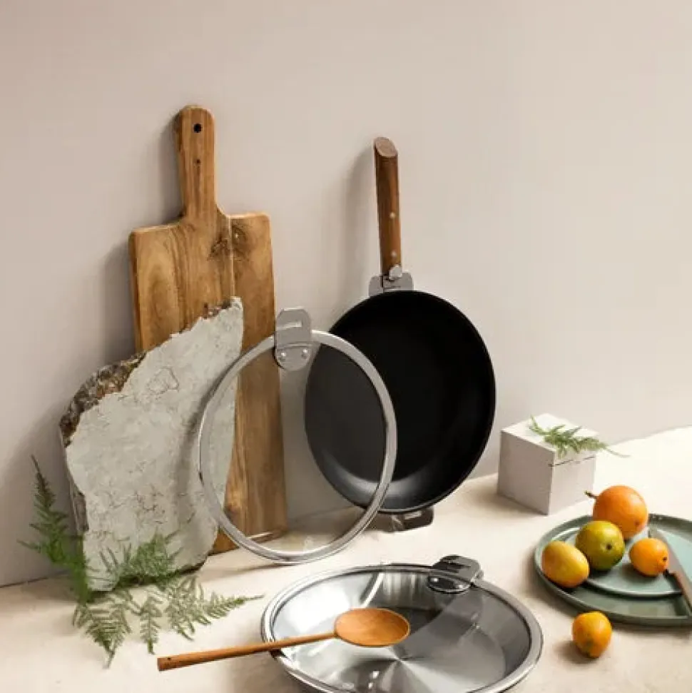 Lot de 2 Poêles inox STRATE avec poignée INCLUSE - CRISTEL
