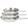 Lot de 3 poêles Inox Ultraply CASTEL'PRO - CRISTEL