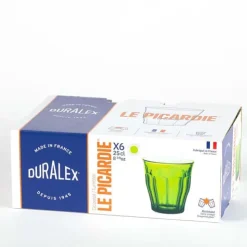 Lot de 6 verres 25 cl Vert PICARDIE - DURALEX