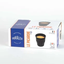 Lot de 6 verres noir 9 cl - PICARDIE - DURALEX