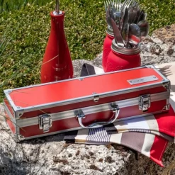 Mallette 3 ustensiles Barbecue Rouge - LE MARQUIER