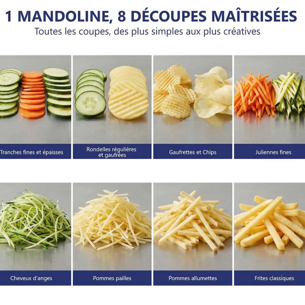 Mandoline Inox Professionnelle avec Chariot 3 & 10 mm - Louis Tellier