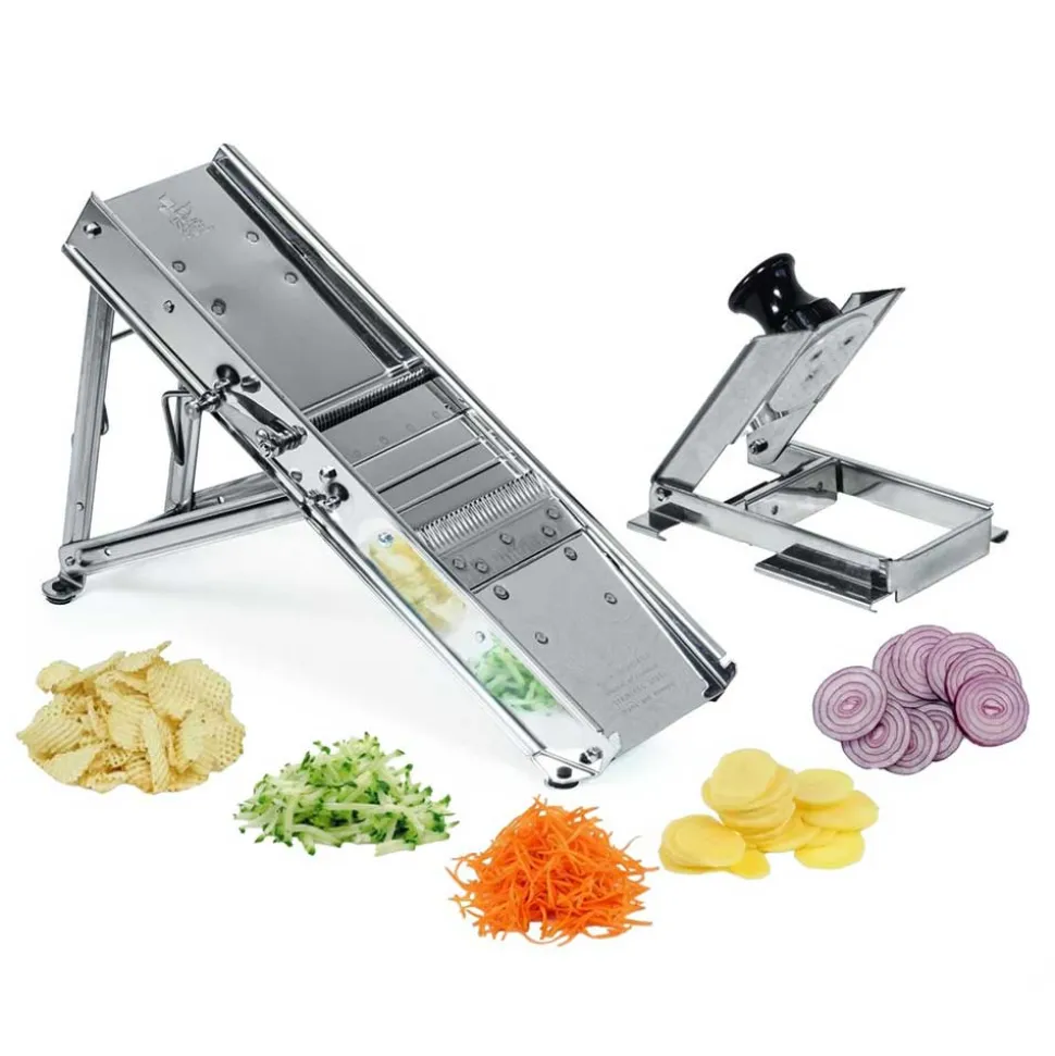 Mandoline Inox Professionnelle avec Chariot 3 & 10 mm - Louis Tellier