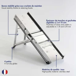 Mandoline inox professionnelle 38 lames - LOUIS TELLIER