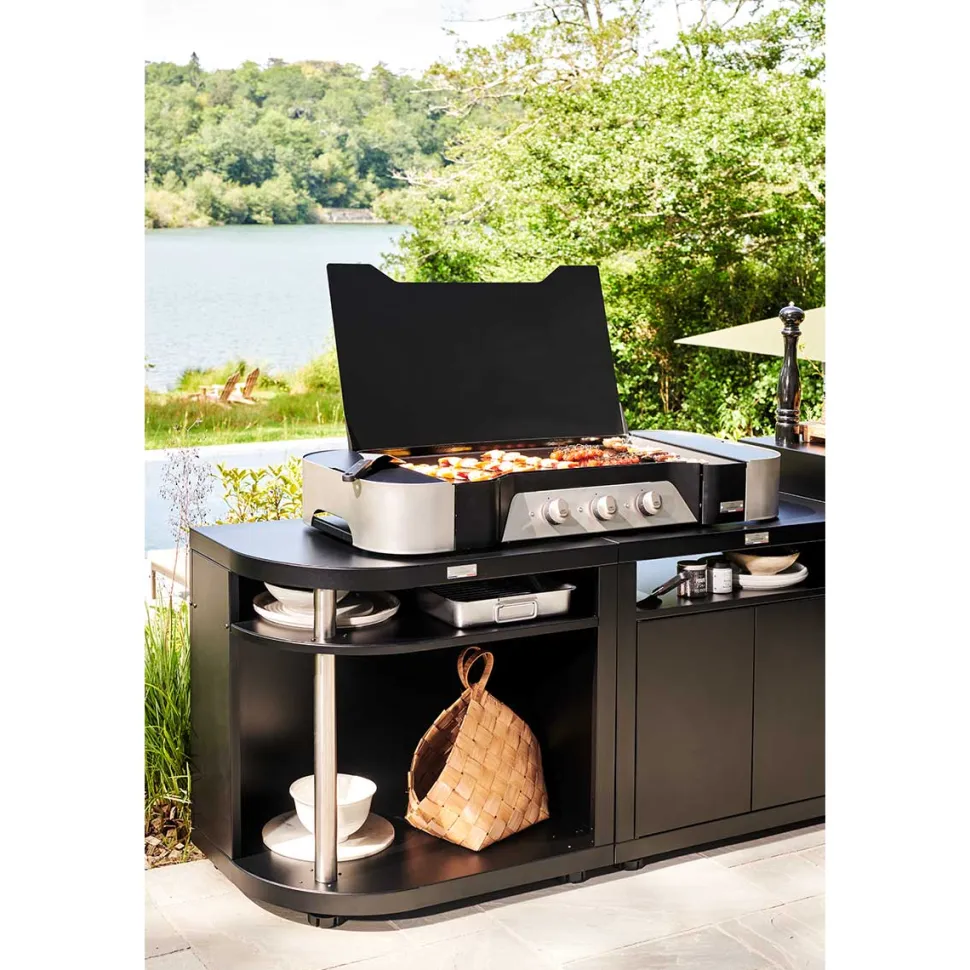 Meuble Cuisson arrondi Gauche 80 x 55 cm Noir - LE MARQUIER