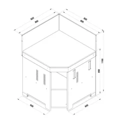 Meuble d'Angle pour Cuisine Extérieure Gris Cargo - ENO