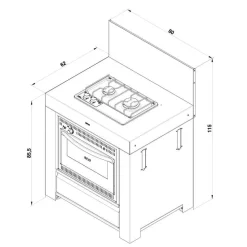 Meuble de Cuisson + Four Gris Cargo - ENO