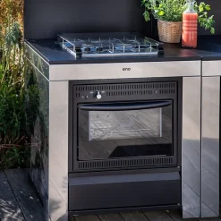 Meuble de Cuisson + Four Noir Inox - ENO
