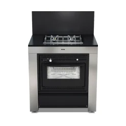 Meuble de Cuisson + Four Noir Inox - ENO