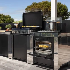 Meuble de Cuisson + Four Noir Inox - ENO