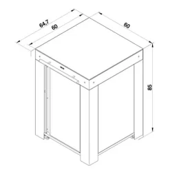 Meuble desserte FELIX noir inox - ENO