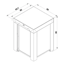 Meuble FELIX 60 cm Noir Inox - ENO