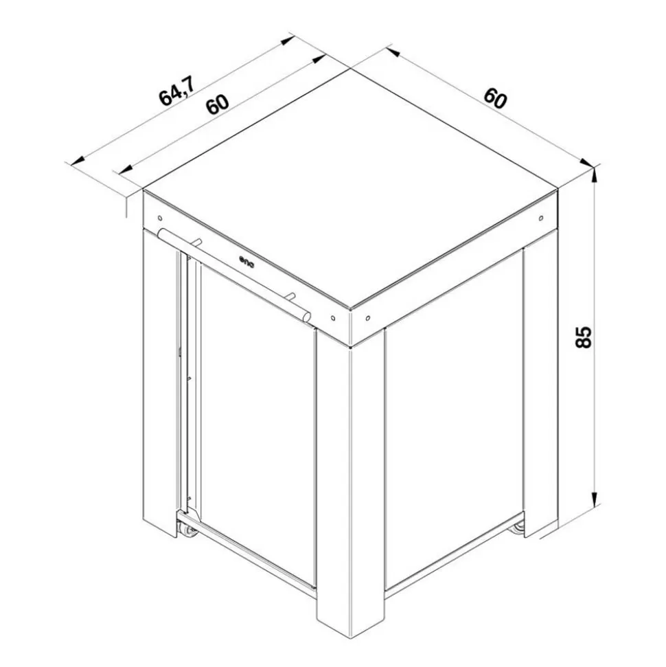Meuble FELIX 60 cm Noir Inox - ENO