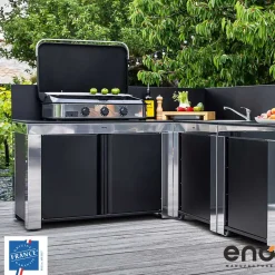 Meuble FELIX 120 cm Noir Inox - ENO