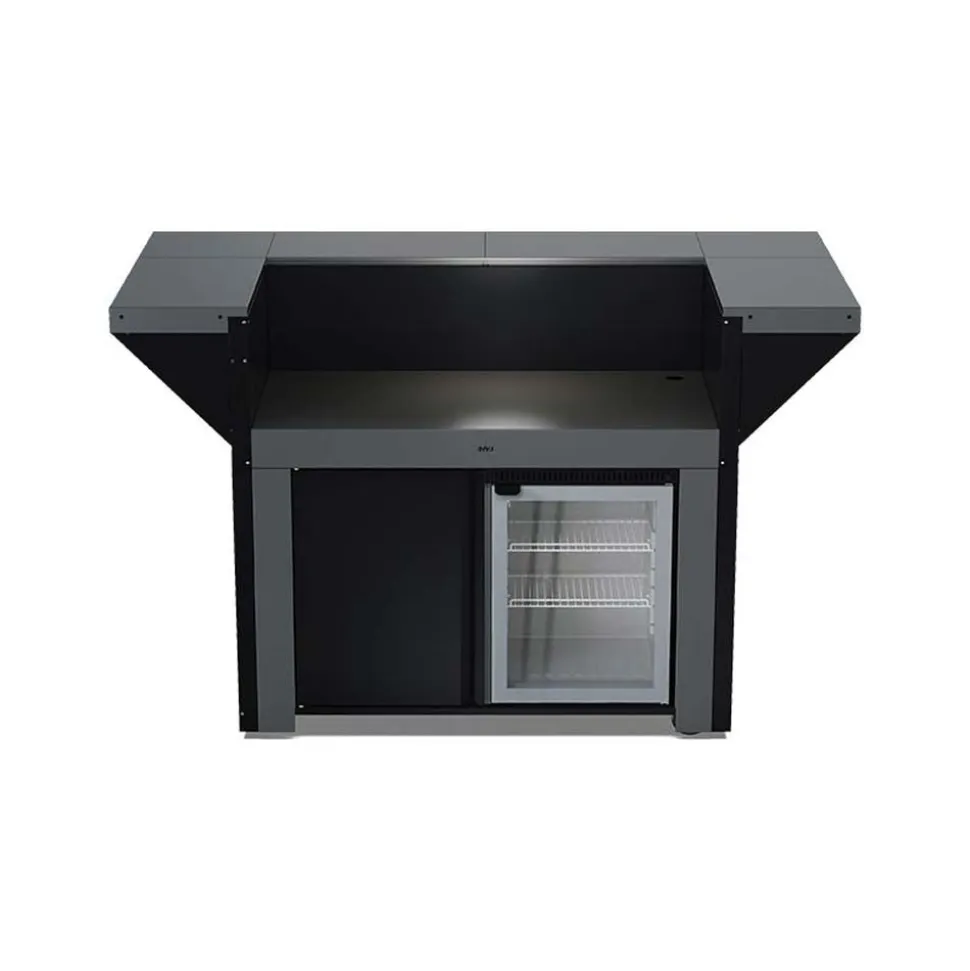 Meuble FELIX ILOT 120 cm Gris Cargo Comptoir et frigo - ENO