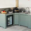 Meuble module d'Angle pour Kamado M et L Vert Sauge - ENO