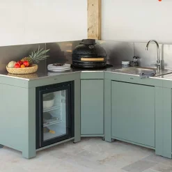 Meuble module d'Angle pour Kamado M et L Vert Sauge - ENO