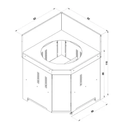 Meuble module d'Angle pour Kamado M et L Bleu Navy - ENO
