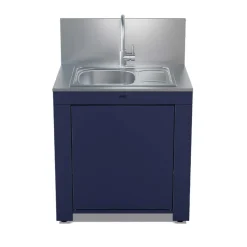 Meuble Évier avec Égouttoir 80 cm Bleu navy - ENO