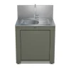 Meuble Évier avec Égouttoir 80 cm Vert Sauge - ENO