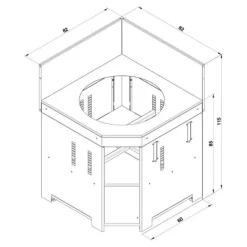 Module d’angle pour Kamado M & L Noir et Inox - ENO