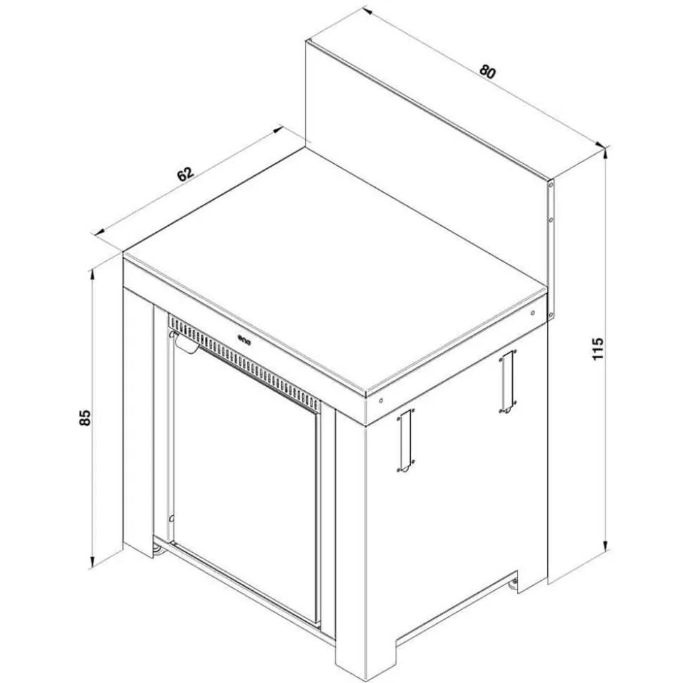 Module Frigo 75L Noir et Inox - ENO