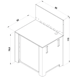 Module Plancha Surbaissé 80 cm Gris Cargo - ENO