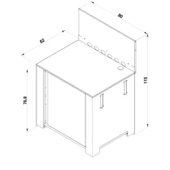 Module Plancha Surbaissé 80 cm Noir Inox - ENO