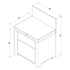 Module Plan de Travail 80 cm avec Tiroir Vert Sauge - ENO
