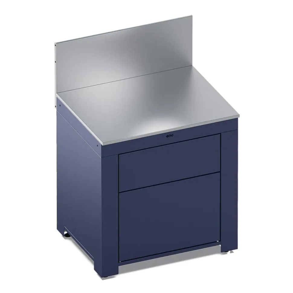 Module Plan de Travail 80 cm avec Tiroir Bleu Navy - ENO